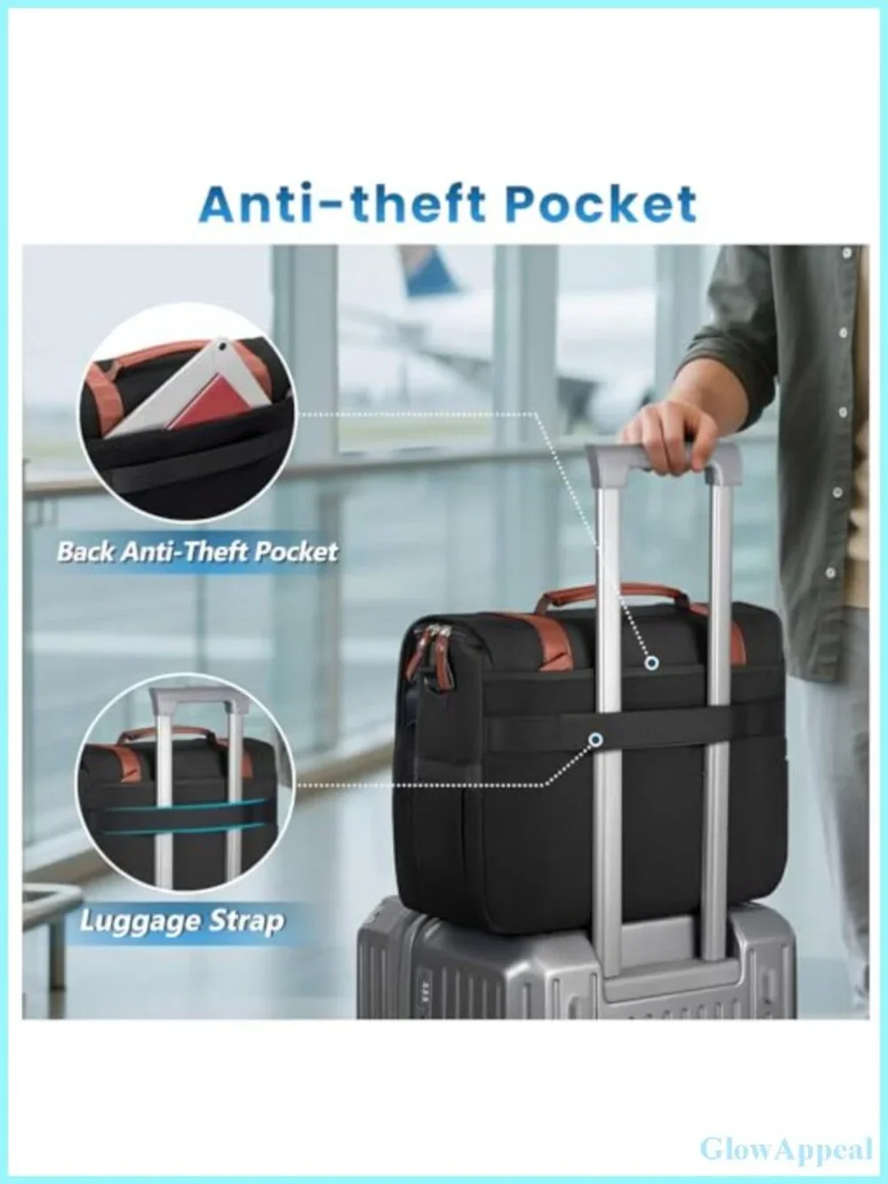 MATEIN Messenger Bag with USB Charging Port, 15.6 inch Laptop Bag
